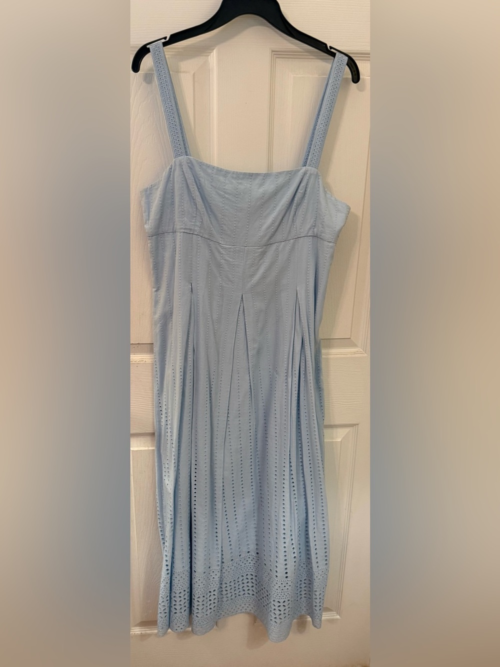 French connection size 8 cashmere Blue Eyelet Midi Dress - Women's Summer Dress